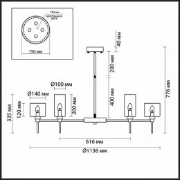 Подвесная люстра Odeon Light Diatra  - 3